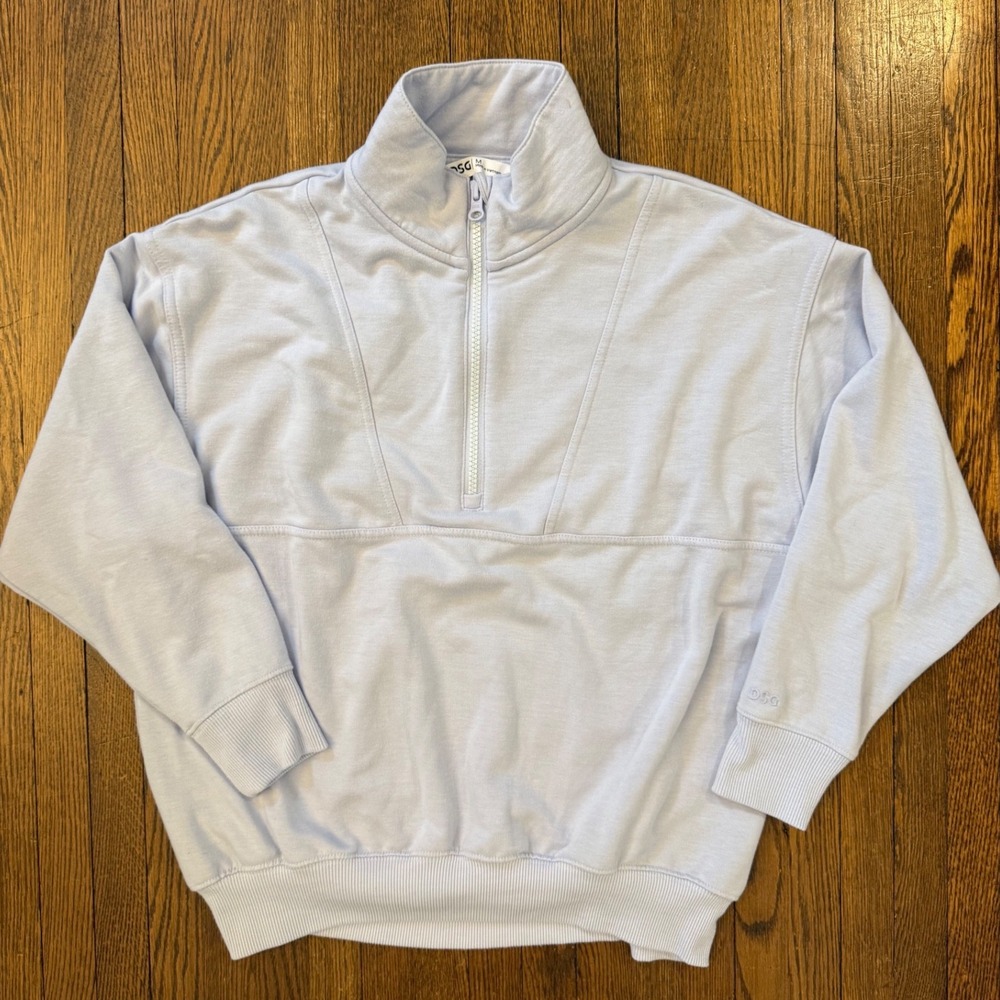 DSG Womens Quarter Zip Sweatshirt Lilac Mock Neck Pullover Activewear M